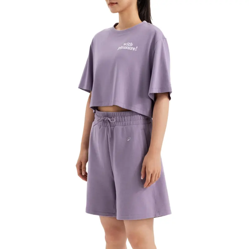 DECATHLON Drop Shoulder Sleeve T Shirt Women's Smokey Mauve-2