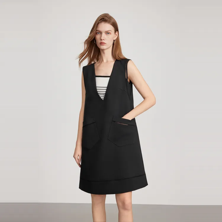 ELLE Sleeveless Dresses Women's Black-2
