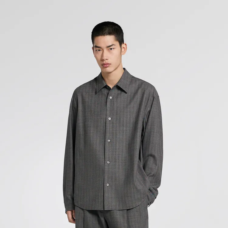 CROQUIS Shirts Unisex 966 Black Gray Stripes/Plaid-2