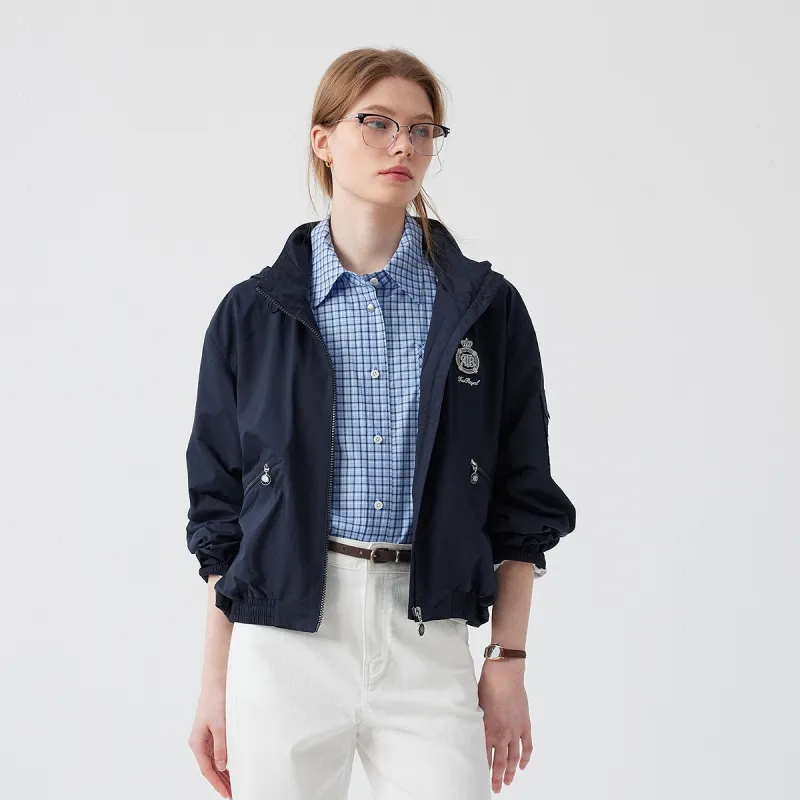 Teenie Weenie Cropped Coat Women's Navy Blue-4