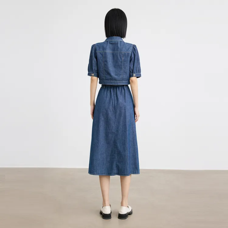 SHUIYUNJIAN Skirt Set Women's Denim Blue-2