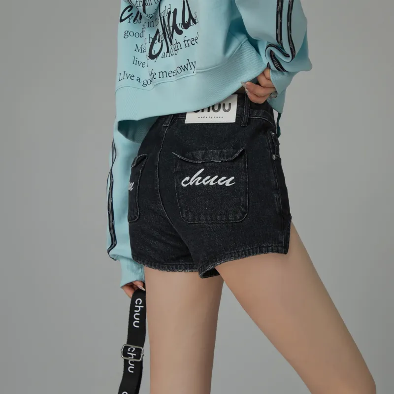 CHUU Denim Shorts Women's Black-2