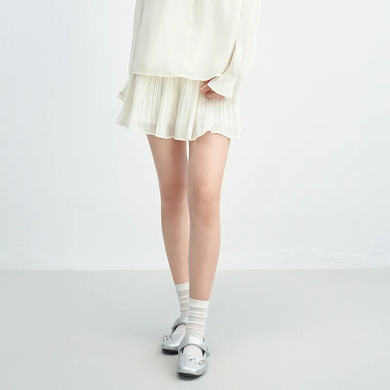 LEDIN Casual Short Skirts Women's Cream Beige En Stock-5