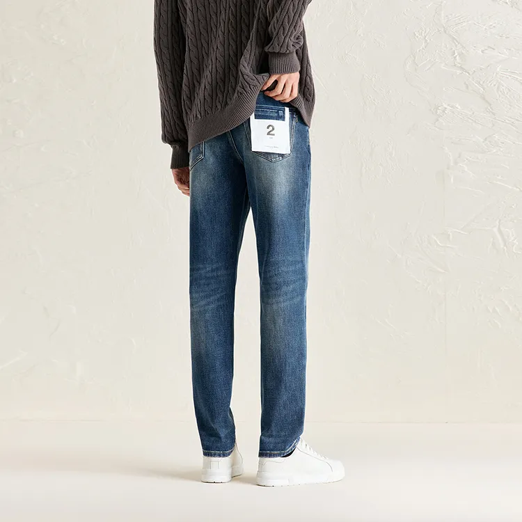 PEACEBIRD MEN Slim Fit Cuffed Washable Warm Jeans Men's-4