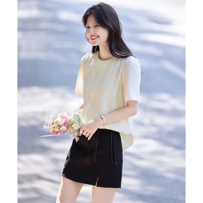 Still quiet Shirts Women's Light Apricot-3