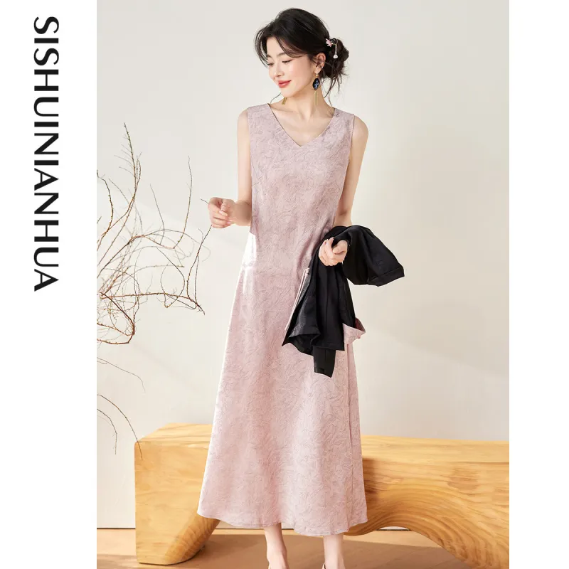 Like The Age Of Water Long Sleeved Dresses Women's Pink-5