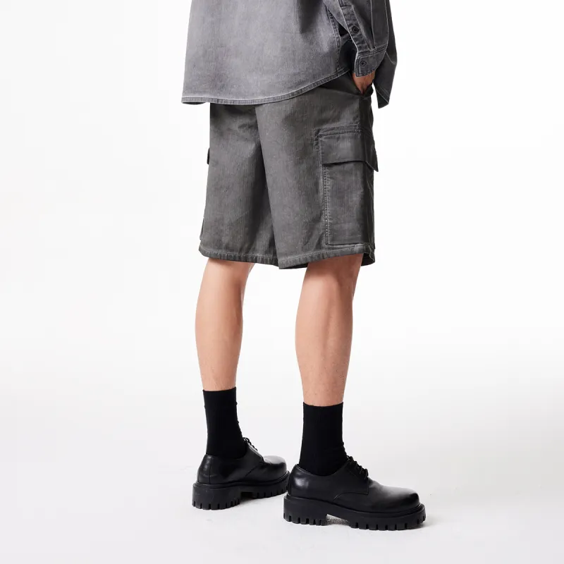 JACK&JONES Denim Shorts Men Dark Gray Denim A16-3