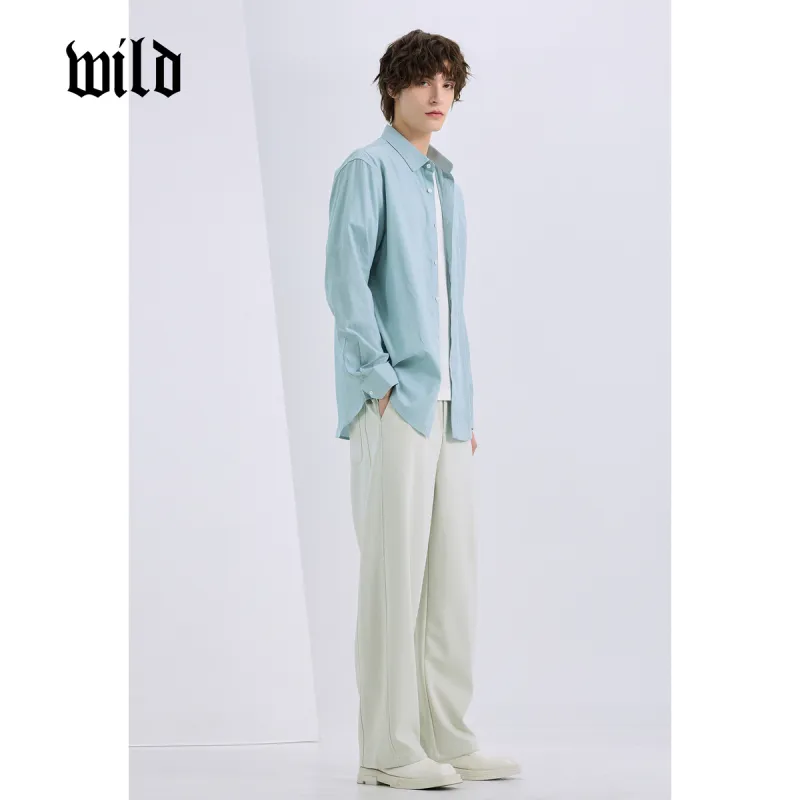 WILD LEADER Shirts Men Moss Green[CW51585A35]-3