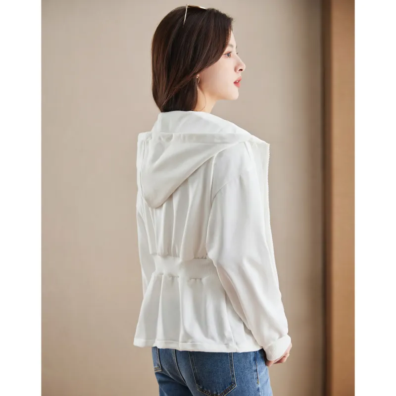 Like The Age Of Water Velvet feel Coat Slim Fit Women's White-0