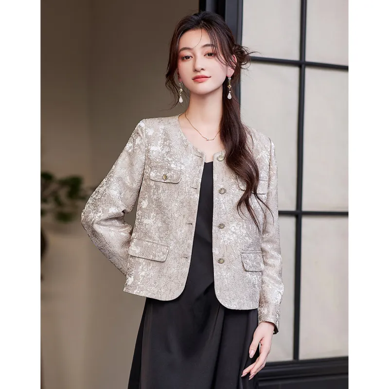 Like The Age Of Water Velvet feel Coat Women's Champagne-3