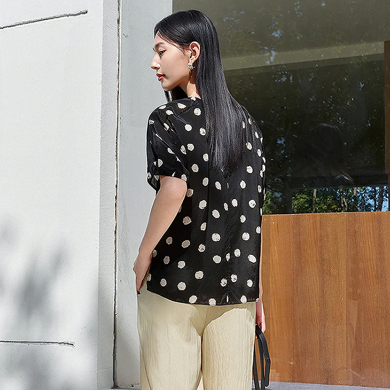 JZ. ANNAKRO Chiffon Shirt Women's Floral Black-5
