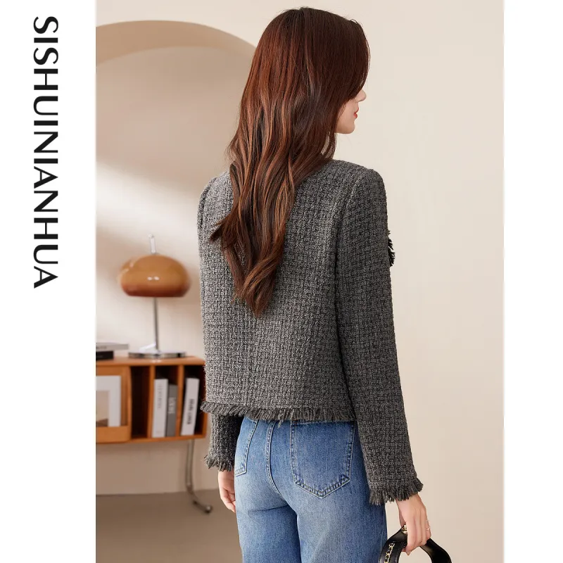 Like The Age Of Water Velvet feel Coat Women's Gray-4