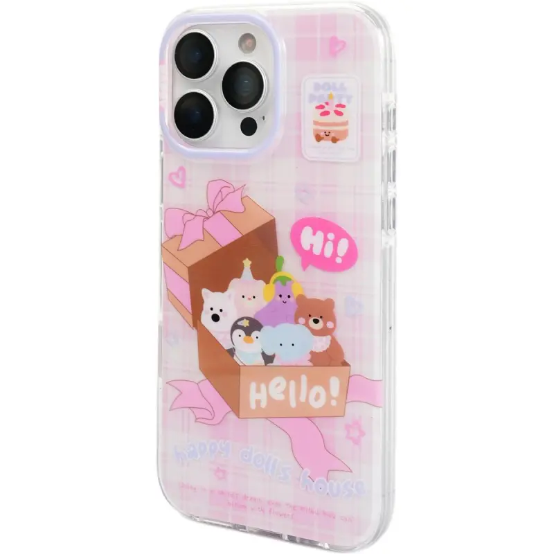 Sopi Acrylic Material Plaid Box With Small Animal Phone Cases Compatible With IPhone 16/15 Pro Max/Apple 13/14 Pro/Max-6