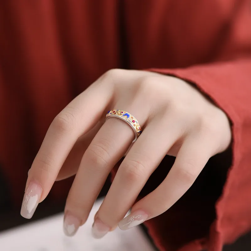 Happy Tide S999 Fine Silver Rings Women's Multicolor-1