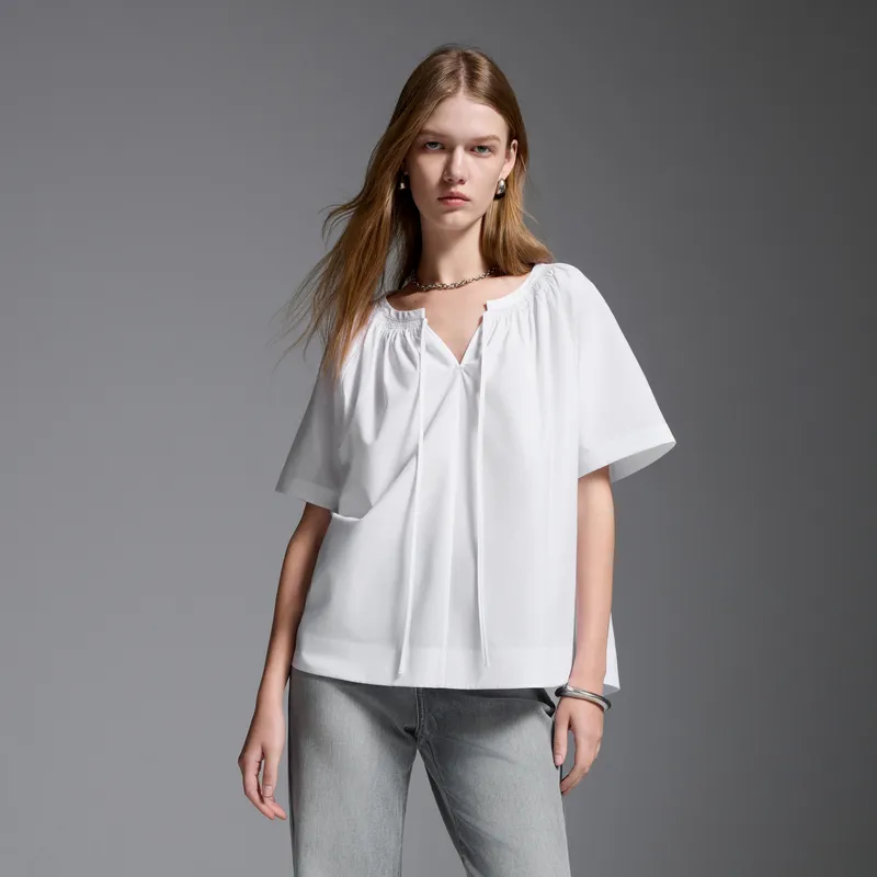 3COLOUR Chiffon Shirts Women's Cloud White-4