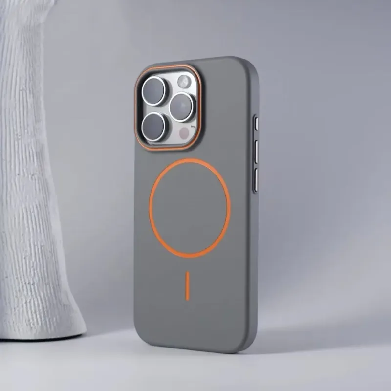 Sopi PC Material Color Block Thin Ring Magnetic Phone Cases Compatible With IPhone 16/15 Pro Max/Apple 13/14 Pro/Max-1