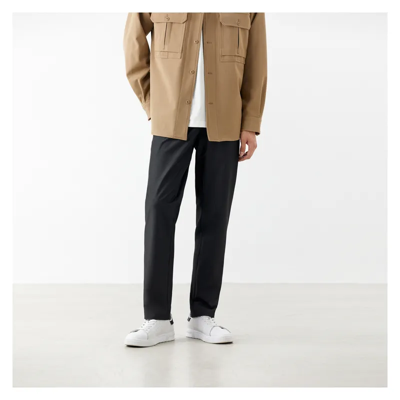 PEACEBIRD MEN Casual Pants Unisex Black-2