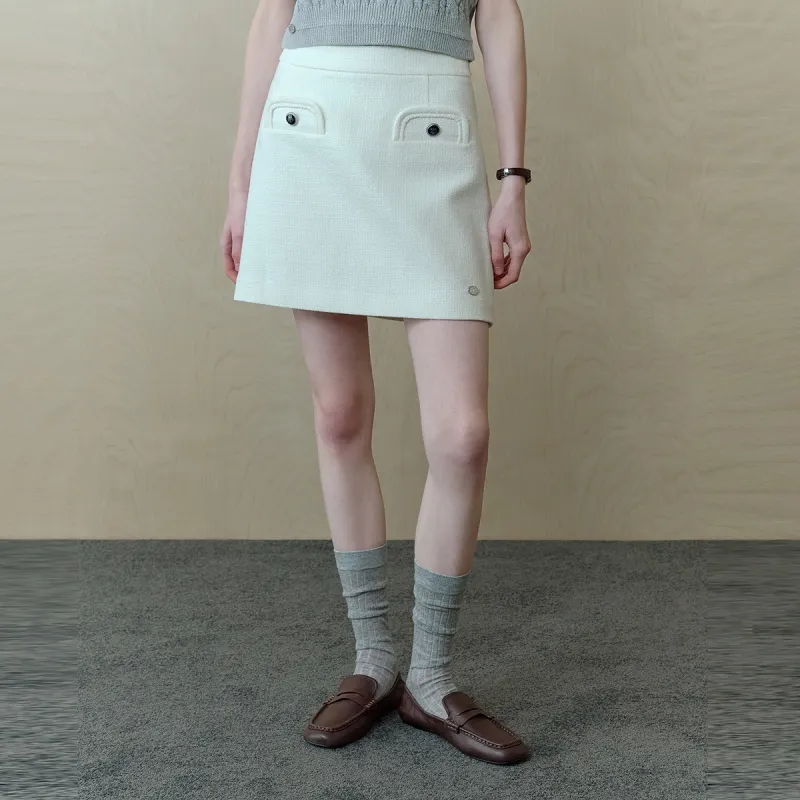 Teenie Weenie Casual Short Skirts Women's Ivory White-4