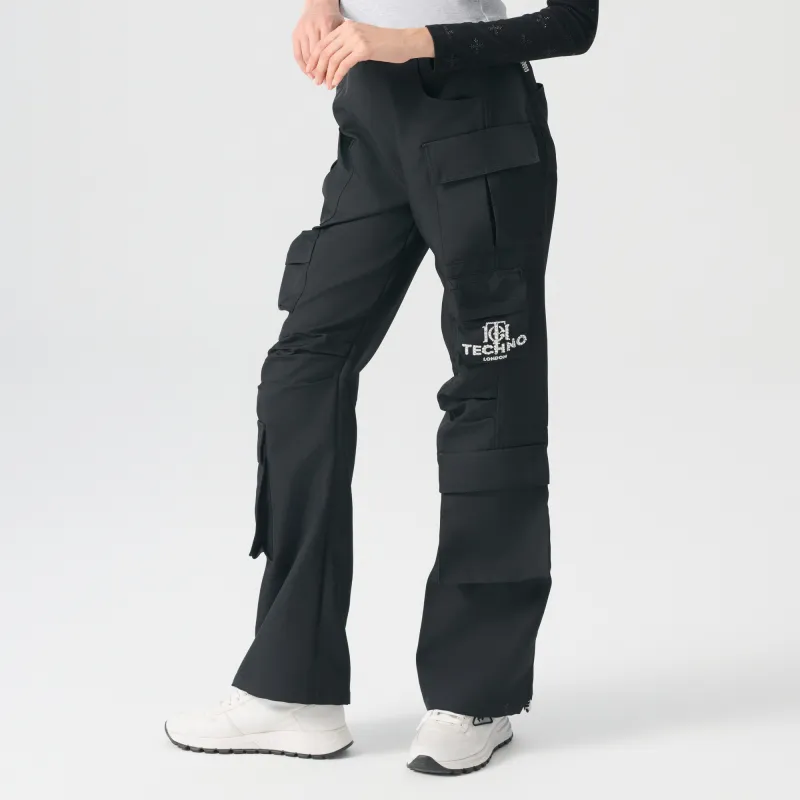 TCH Casual Pants Unisex Black With Silver Logo-2