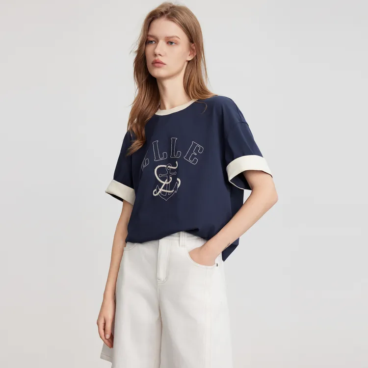 ELLE Short Sleeved T Shirts Women's-6