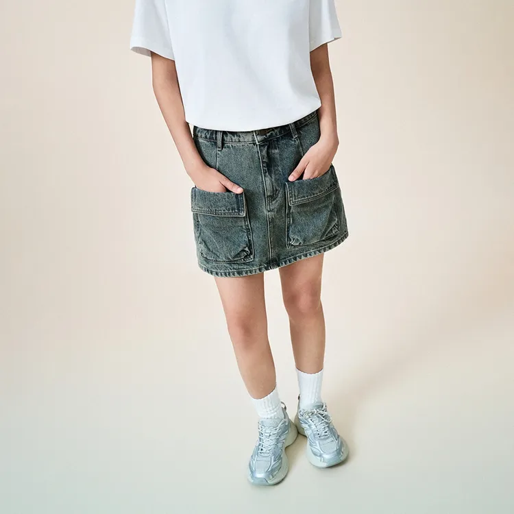 URBAN REVIVO Denim Short Skirts Women's Blue-2