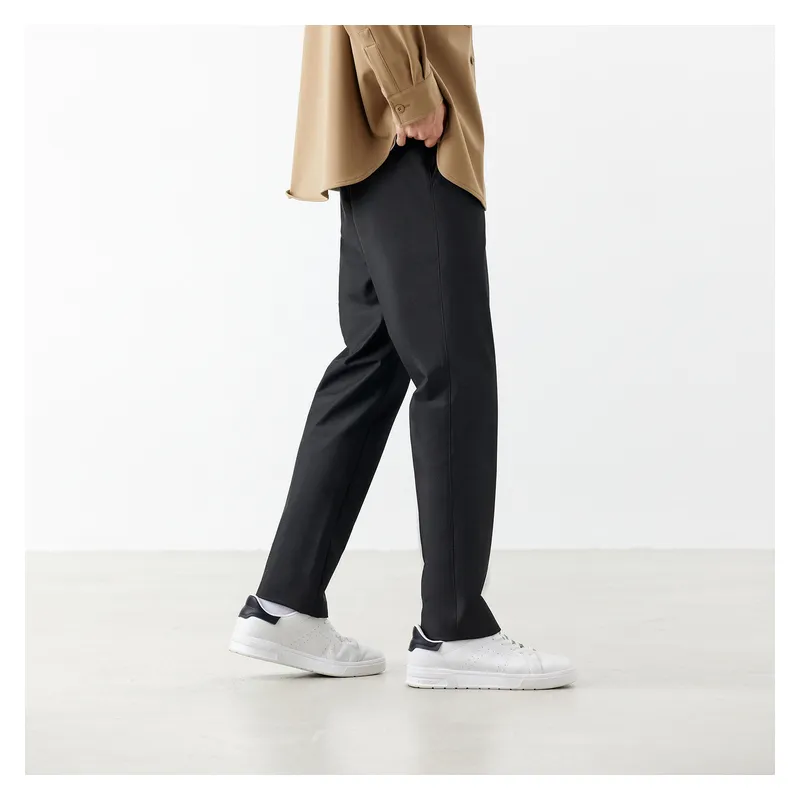 PEACEBIRD MEN Casual Pants Unisex Black-3