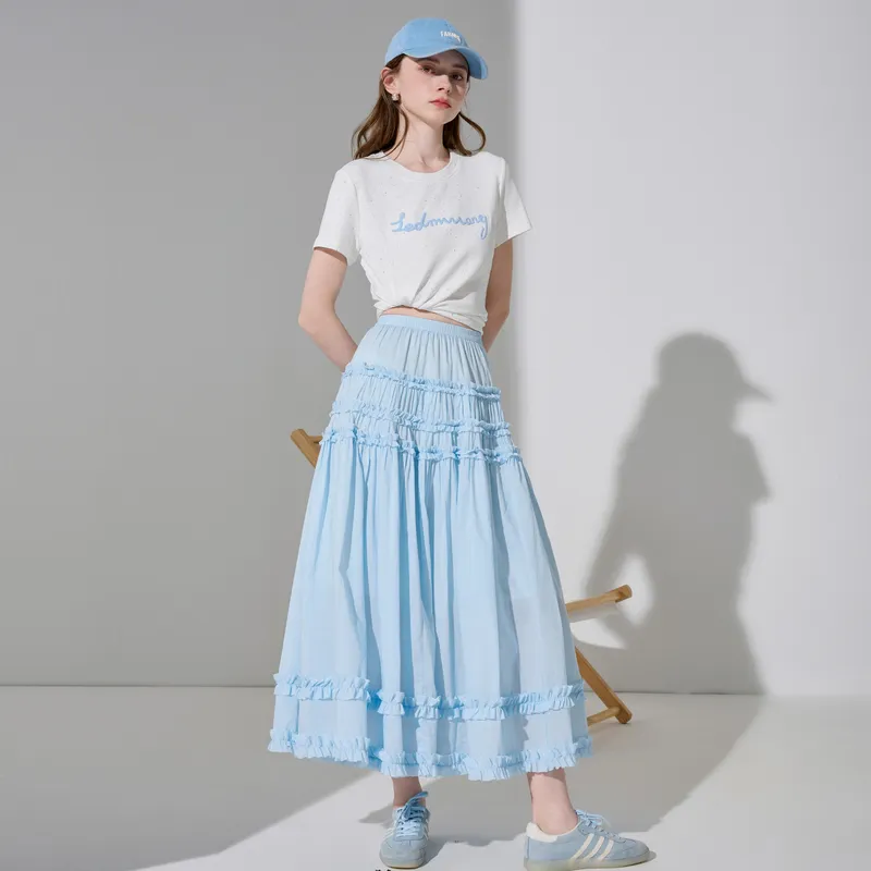 3COLOUR Casual Long Skirt Women's-5