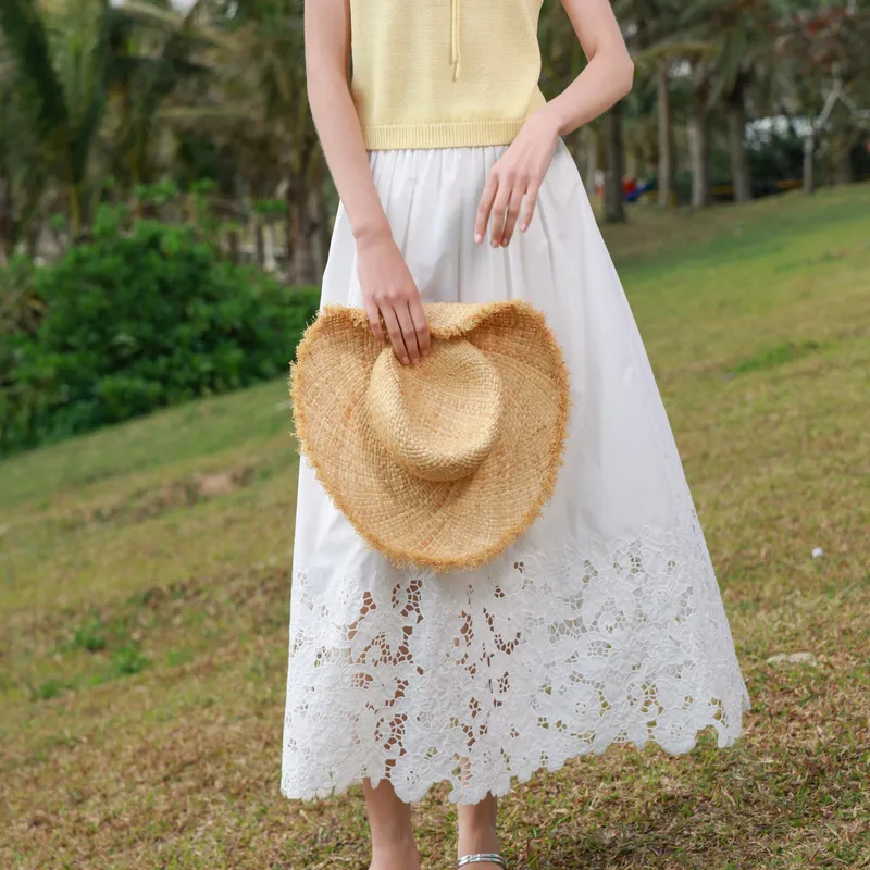3COLOUR Casual Long Skirt Women's Cloud White-3