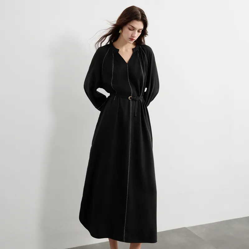 3COLOUR Long Sleeved Dress Women's Classic Black-2