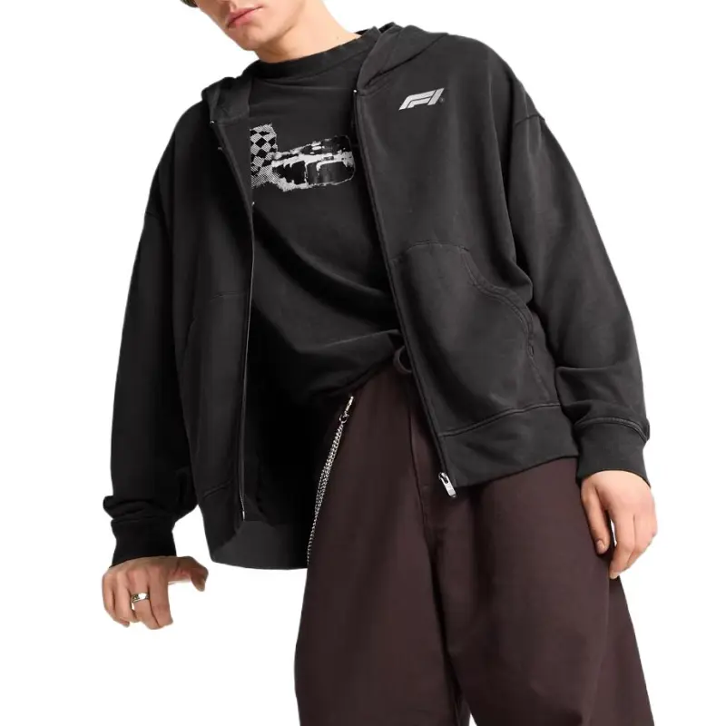 PUMA Graphichoodie F1® Fullzip Sweatshirt Men's Black-3