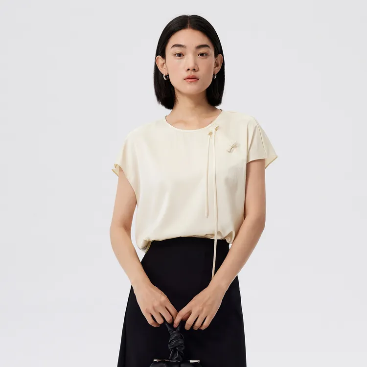 SHUIYUNJIAN Shirts Women's Beige Apricot-2