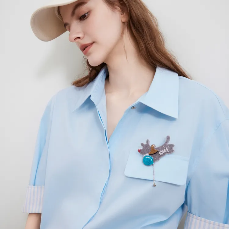 ELLE Fun Series Shirts Women's Blue-5