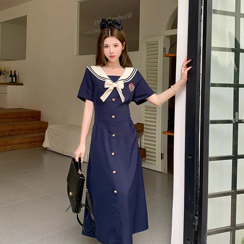 XIANSINIAO Short Sleeved Dress Women's-4