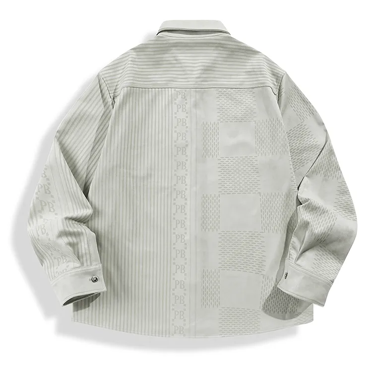 PEACEBIRD MEN Shirts Men Light Gray Green 1-1
