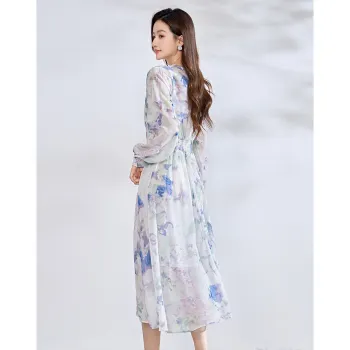 Love Elaine Spring Fall Long Sleeved Dress Women's Flowers Bloom In Purple Wealth