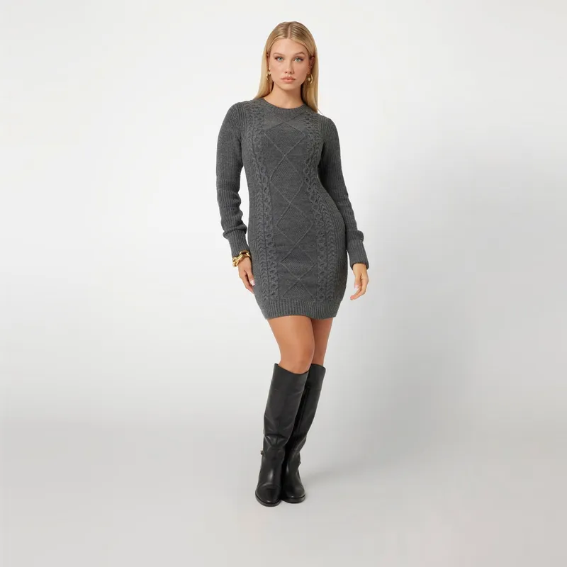 GUESS Long Sleeved Dresses Women's Gray-5