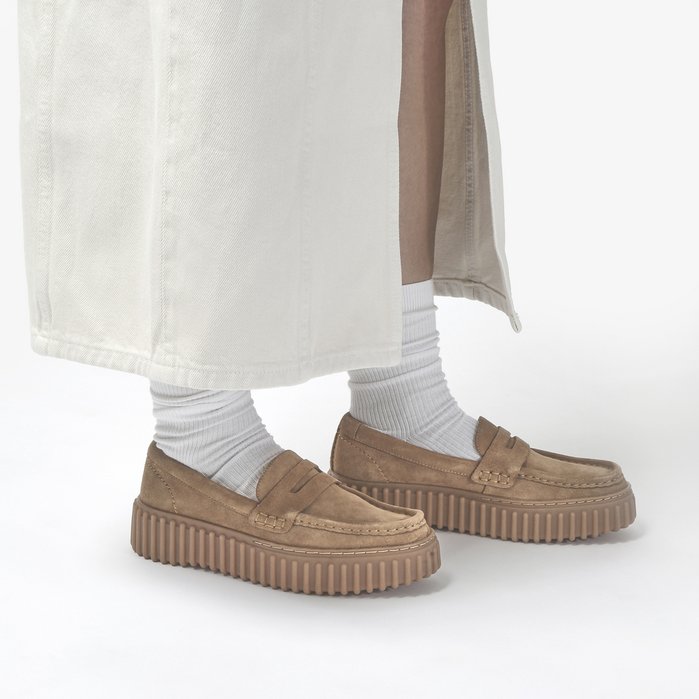Clarks Torhill Penny Flatform Loafers - POIZON