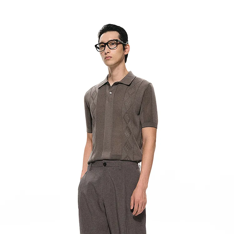CROQUIS Black Thread Polo Shirt Men's-4