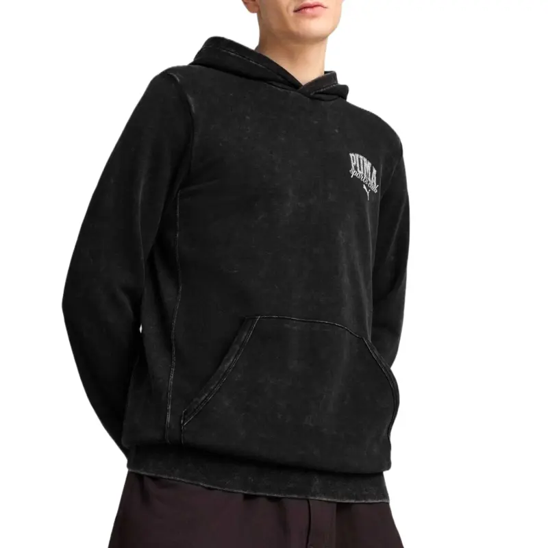 PUMA Sudadera Clásica PUMA Para Hombre Con Lavado Desgastado.-2