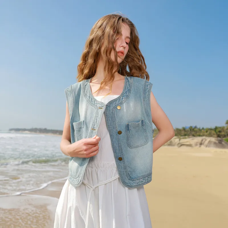 3COLOUR Denim Jacket Women's Sky Blue-2