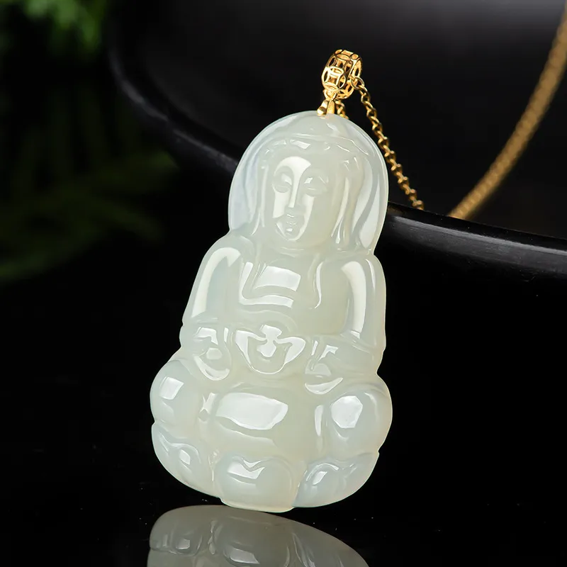 Royal Heaven's Choice Pendants White Jade Unisex-2