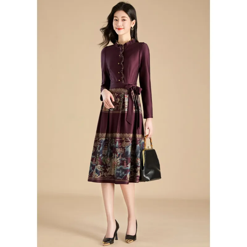 Mylan Spring, Fall Long Sleeved Dress Regular Women's Red Collection Brand, Stay Updated With Event Alerts-6