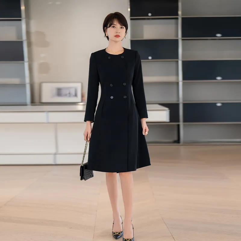 ONE SHALLOW Long Sleeved Dresses Women's Black-6