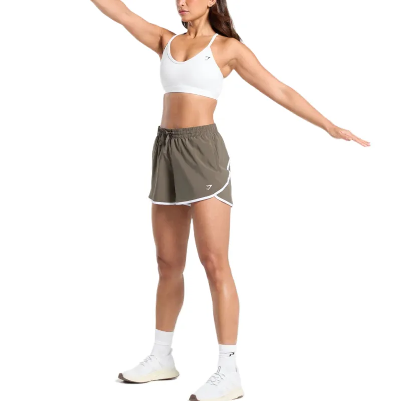 GYMSHARK Sports Shorts Women's Brown-3