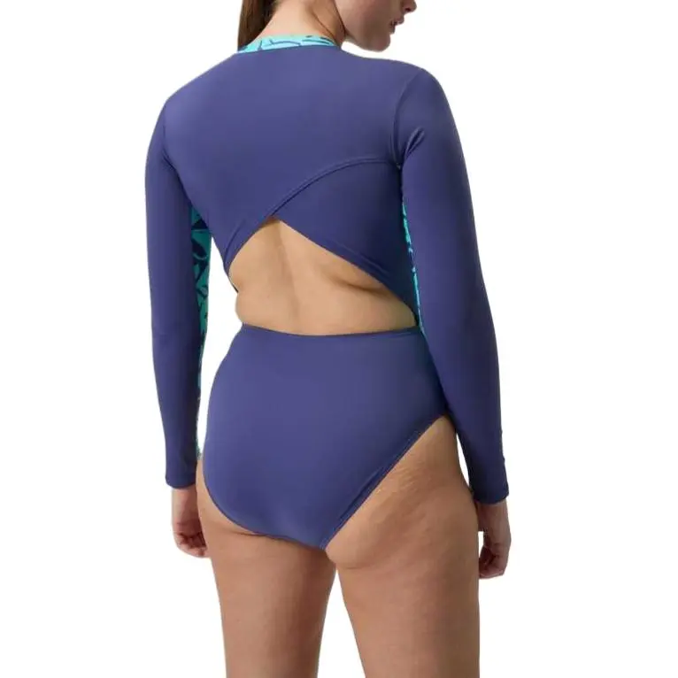 Speedo One piece Swimsuit Women's Blue Green-5