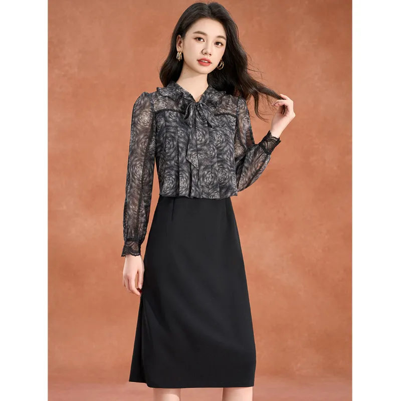 Mylan Long Sleeved Dress Women's Black-2