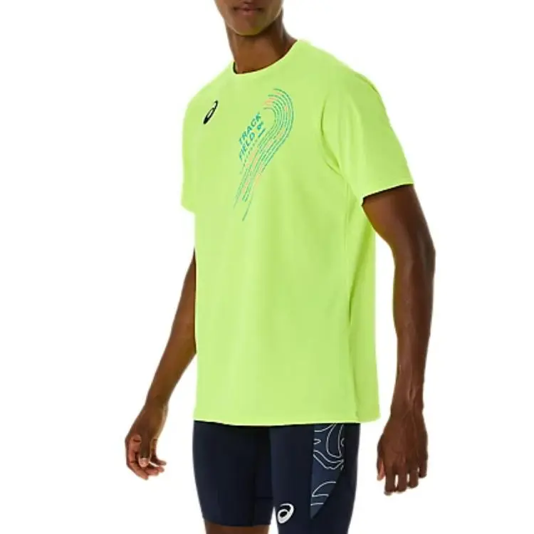 Asics SHORT SLEEVE TOP T Shirt Men's Yellow-2