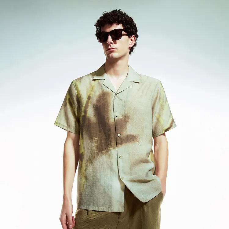 URBAN REVIVO Shirts Men Coffee Brown Print-2