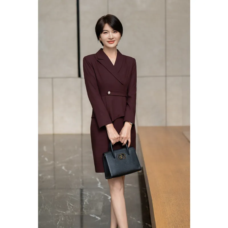 ONE SHALLOW Long Sleeved Dresses Women's Ancora Red-5