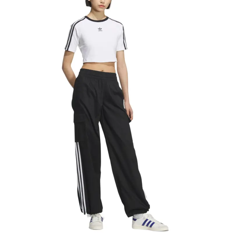 Adidas Women's Ferns Essentials Woven Cargo Tracksuit Bottoms Black-3